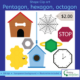Pentagon, hexagon, octagon 2D Clip art (shapes)