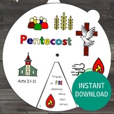 Pentecost Coloring Wheel, Sunday School Craft, Kids Bible 