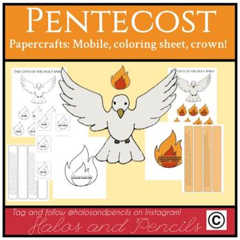 Preview of Pentecost Confirmation Gifts of the Holy Spirit Papercrafts