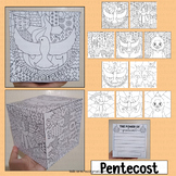 Pentecost Craft Cube Coloring Pages Activity Kindergarten 