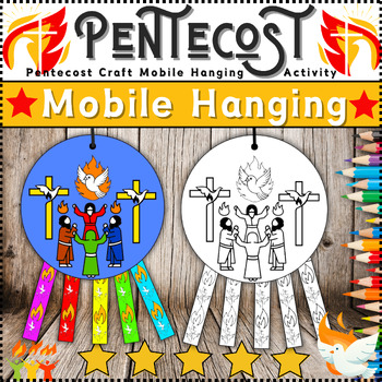 Preview of Pentecost Craft Mobile Hanging Activity The Holy Spirit Dove Bulletin Board Idea