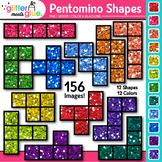 Pentomino Shape Clipart: 156 Glitter Blocks & Pieces Clip 