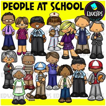Preview of People At School Clip Art Set {Educlips Clipart}