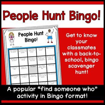 Preview of Find someone who | Back to school community building activity -People Hunt Bingo