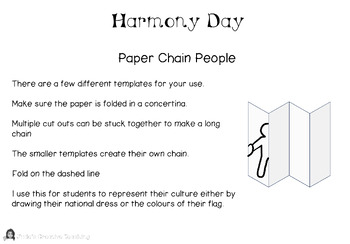 Preview of People Paper Chain Template | Harmony Day | Diversity | People template