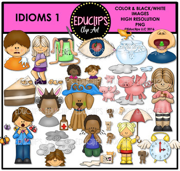 Preview of Idioms 1 Clip Art Set {Educlips Clipart}