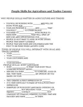 Preview of People Skills in Ag and Trades PPT Notews