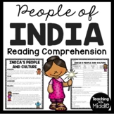 People and Culture of India Reading Comprehension Workshee