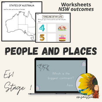 Preview of People and Places Geography Program, Worksheets and PPT Kindergarten & Stage 1