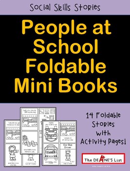 Preview of SOCIAL SKILLS STORY "People at School" Foldable Mini Books & Printable Activity