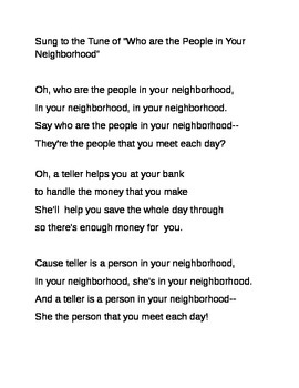 Preview of People in Your Neighborhood-Community Workers Song