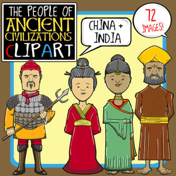 Preview of People of Ancient Civilizations Clip Art: Ancient China + India