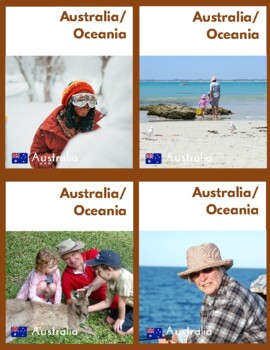 Preview of People of Australia / Oceania (Montessori cards for Continent Box)