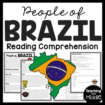 People of Brazil Reading Comprehension Worksheet South America Country ...