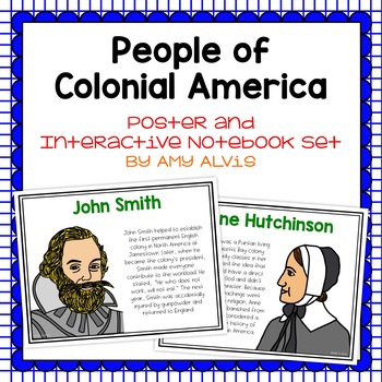 People of Colonial America Poster and Interactive Notebook INB Set by ...