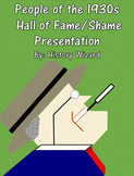 People of the 1930s Hall of Fame/Shame Presentation
