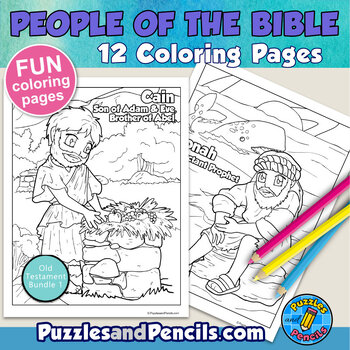 People of the Bible Coloring Pages BUNDLE 1 | Old Testament Characters