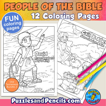 People of the Bible Coloring Pages BUNDLE 2 | Old Testament Characters