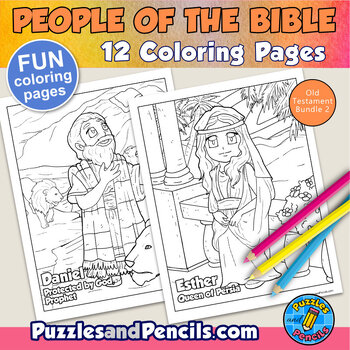 People of the Bible Coloring Pages BUNDLE 2 | Old Testament Characters