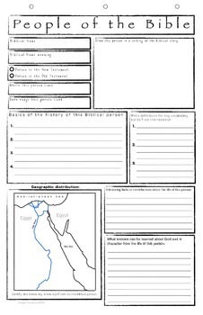 Preview of People of the Bible Research Template