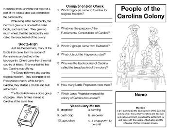 Preview of People of the Carolina Colony (South Carolina) Brochure