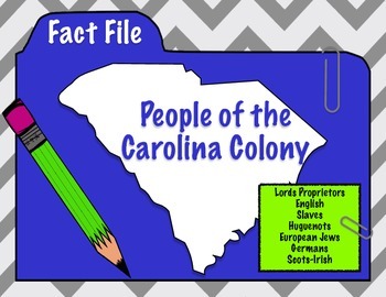 Preview of People of the Carolina Colony (South Carolina)- Fact Files
