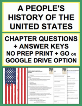 Preview of People's History of the United States Chapter Questions, Key & Google Classroom