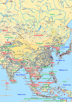 Preview of People's Republic of China map with cities township counties rivers roads labele