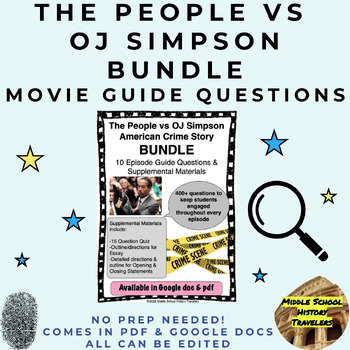 Preview of The People vs OJ Simpson American Crime Story Bundle (Questions & Materials)