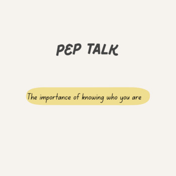 Preview of Pep Talk(affirmation) via audio on knowing who you are