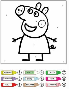 FREE! - 👉 Peppa Pig Colour by Number, Numbers to 5