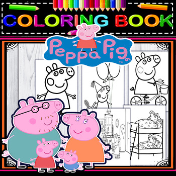 Peppa Mum and George Coloring Pages - Peppa Pig Coloring Pages - Coloring  Pages for Kids and Adults