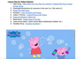 Peppa Pig - Distance Learning Lesson Plan EI