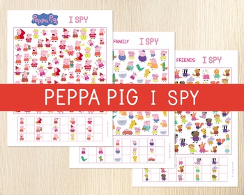 Preview of Peppa Pig I Spy Games, Counting Activity, Look and Find, Numbers, Centers
