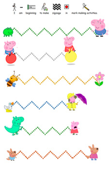 Preview of Peppa Pig Pre Writing Pencil Control Activity Worksheet