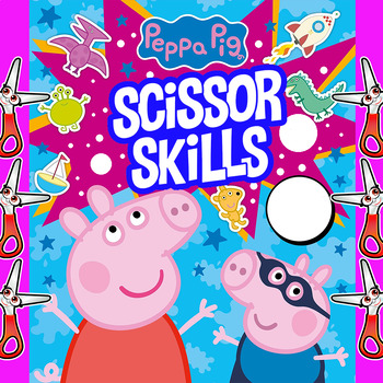 Preview of Cartoon Pig Scissor Skills Cutting Activity Cutting and Coloring Worsheets