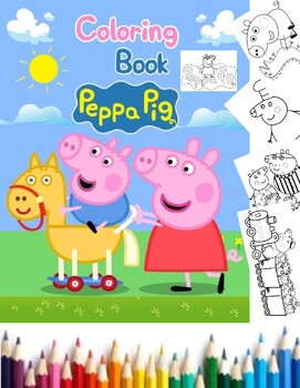 Peppa Mum and George Coloring Pages - Peppa Pig Coloring Pages - Coloring  Pages for Kids and Adults