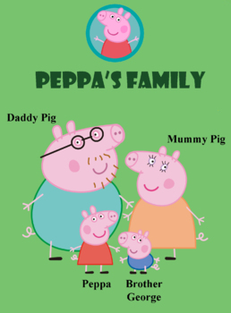 Preview of Peppa Pig's family for preschool