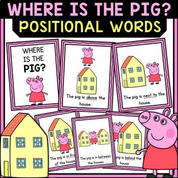 Preview of Peppa Pig Themed Preposition Words Activity | Positional Words