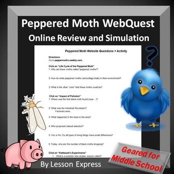 Preview of Peppered Moths Natural Selection Webquest Activity