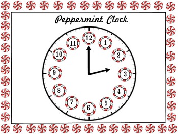 Preview of Peppermint Analog Clock for the Holidays