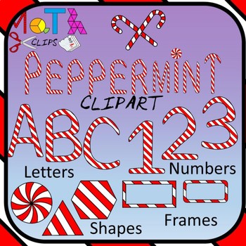 Preview of Peppermint Clipart: Candy Canes, Numbers, Letters and Shapes