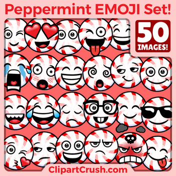 Peppermint Emoji Clipart Faces / Peppermint Cartoon Candy Emojis Emotions