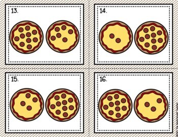 Pepperoni Pizza Counting to 20 Task Cards Print and Digital | TPT