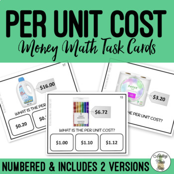 Preview of Per Unit Cost Task Cards