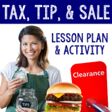 Percent Activity Tax, Tip, Sale/Discount Lesson Plan