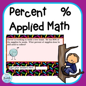 Preview of Percent Applied Math Word Problems in a boom deck