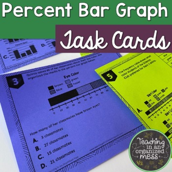 Preview of Percent Bar Graph Task Cards Categorical Data Task Cards