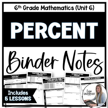 Preview of Percent Binder Notes Bundle for 6th Grade Math