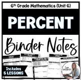 Percent Binder Notes Bundle for 6th Grade Math